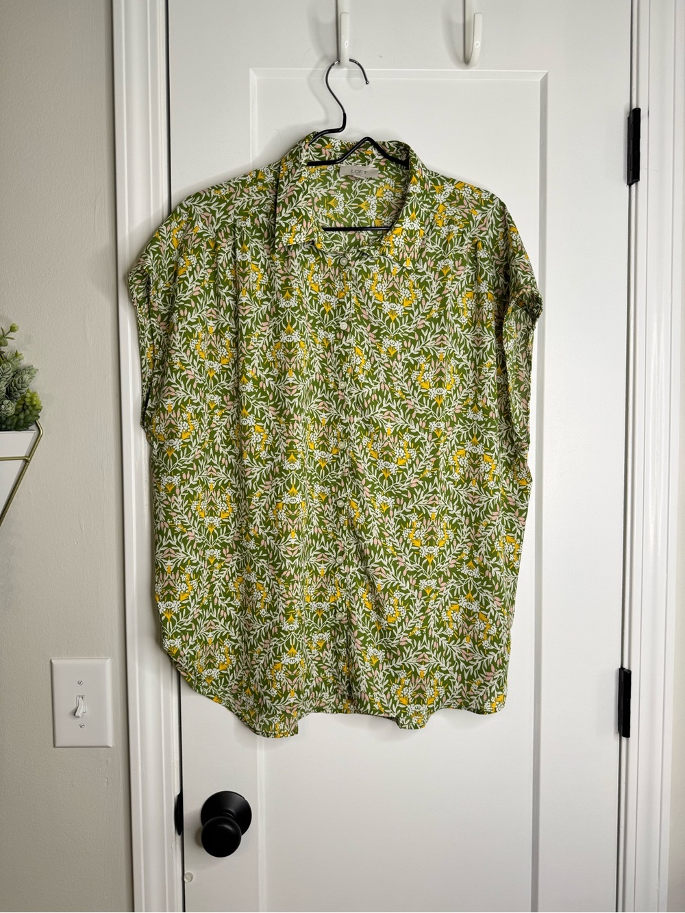 LOFT Sleeveless Button Down Top